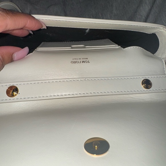 Tom Ford Bianca Calfskin Top Handle Bag - Chalk - Picture 7 of 8